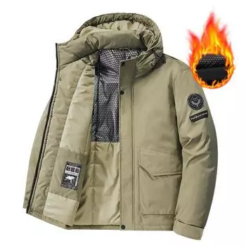 Зимняя хлопковая куртка мужская рабочая одежда с несколькими карманами, простая куртка мужская уличная толстая куртка из графенового хлопка L