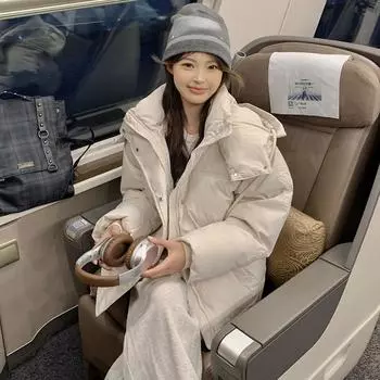 Зимняя хлопковая куртка оверсайз с капюшоном, теплая и удобная S серый