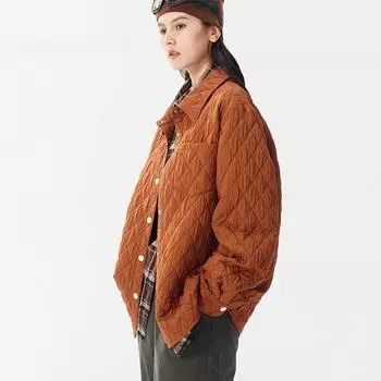 Зимняя хлопковая куртка со свободными лацканами, женская модная хлопковая куртка больших размеров M чёрный