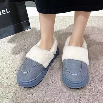 Зимняя хлопковая обувь для родов 2024 года, новая домашняя нескользящая обувь на толстой подошве для женщин, теплая обувь для осени и зимы 36-37 [Suitable for 35-36]