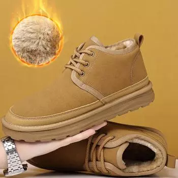 Зимняя хлопковая обувь, мужские повседневные ботинки, модные зимние ботинки, мужские утепленные флисовые ботинки с толстой подошвой, мужские нескользящие ботинки 39 хаки
