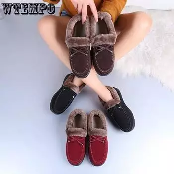 Зимняя хлопковая обувь, женская фланелевая бархатная утолщенная теплая обувь для мам с сухожильной подошвой, нескользящая 35 чёрный