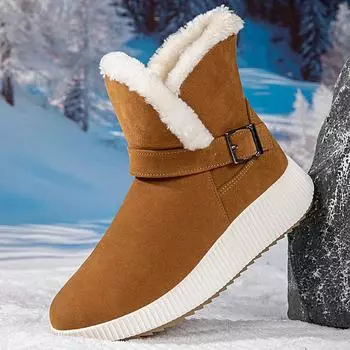 Зимняя хлопковая обувь, женская повседневная обувь с высоким берцем, теплые зимние ботинки 36 чёрный