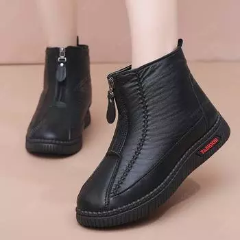 Зимняя хлопковая обувь женская зимняя бархатная хлопковая обувь для среднего и пожилого возраста женская утолщенная теплая хлопковая обувь нескользящая мамочка нескользящая хлопковая обувь 35 чёрный