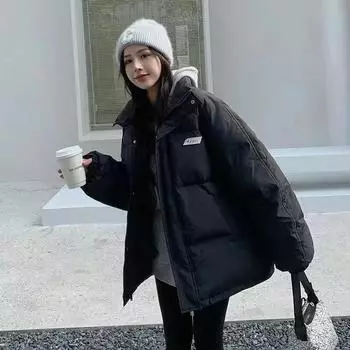 Зимняя хлопковая одежда для отдыха, женская Y2K, многофункциональная куртка-пуховик на молнии с двумя карманами, толстое пальто, корейская версия, новинка зимы S