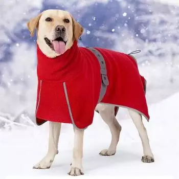 Зимняя хлопковая одежда для собак, теплая накидка с защитой от холода, хлопковое пальто с высоким воротником, мягкая и утолщенная накидка для средних и больших собак S