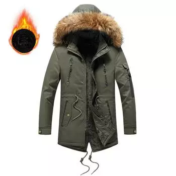 Зимняя хлопковая одежда Куртка утолщенная и бархатная Средняя и длинная хлопковая одежда Стираная хлопковая одежда Свободная и универсальная L