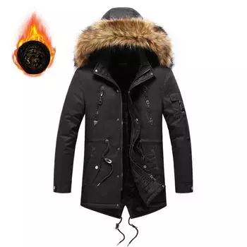 Зимняя хлопковая одежда Куртка утолщенная и бархатная Средняя и длинная хлопковая одежда Стираная хлопковая одежда Свободная и универсальная XL