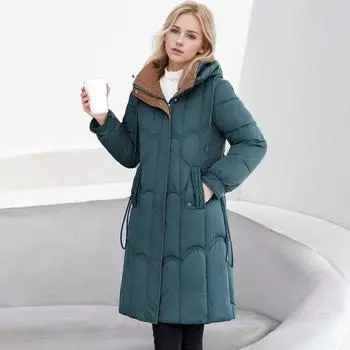 Зимняя хлопковая одежда с капюшоном, женская, средней и длинной длины, модная одежда из хлопка, утолщенная теплая куртка L