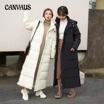 Зимняя хлопковая одежда, женская, больших размеров, длинное, до колена, хлопковое пальто, открытая сбоку, теплая утолщенная куртка M белый