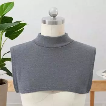 Зимняя хлопковая трикотажная водолазка для взрослых унисекс с искусственным воротником и свитером, защищающим от завязывания, теплый шарф-пуловер красный