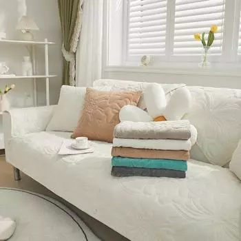 Зимняя хрустальная плюшевая однотонная стеганая диванная подушка, современная простая нескользящая диванная подушка, полотенце 70*70cm