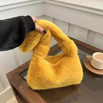 Зимняя и весенняя модная сумка-мессенджер из искусственной шерсти кролика Рекса для девочек, универсальная плюшевая сумка-мессенджер Tide серый