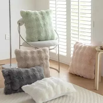 Зимняя имитация кроличьей шерсти, плюшевая наволочка для подушки, для спальни, гостиной, дивана, мягкая, удобная, грелка для рук