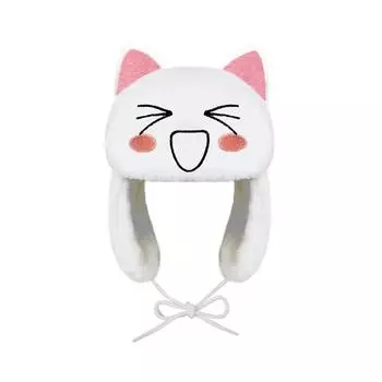 Зимняя кавайная милая плюшевая женская защитная шапка OneSize белый