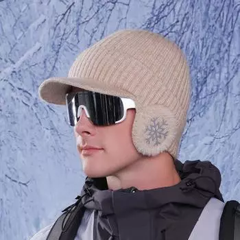 Зимняя кепка для защиты ушей, флисовая шерстяная кепка для верховой езды, мужская утепленная вязаная бейсболка кофейный