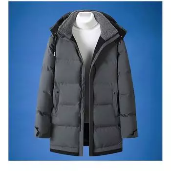 Зимняя классика теплая флисовая съемная шапка парки куртка пальто мужская осенняя верхняя одежда наряды карманы парки куртки мужские S чёрный