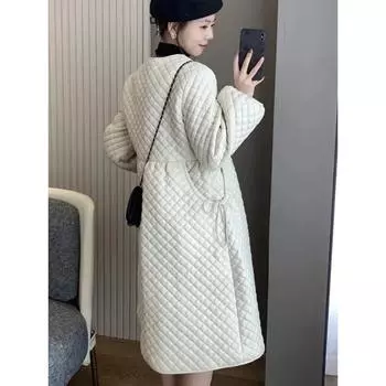 Зимняя корейская юбка-дизайн, длинные парки, пальто, женские, свободные куртки, повседневные, теплые, элегантные пальто M чёрный