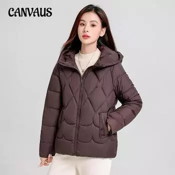 Зимняя короткая хлопковая куртка женская большого размера с капюшоном модная темпераментная воротник однотонная куртка M чёрный