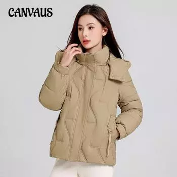 Зимняя короткая хлопковая куртка женская большого размера с капюшоном модная темпераментная воротник однотонная куртка L чёрный