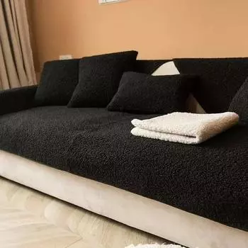 Зимняя короткая плюшевая диванная подушка, нескользящая подушка для сидения в скандинавском стиле, четыре сезона для утолщенного плюшевого диванного чехла из ткани 70x70cm mat