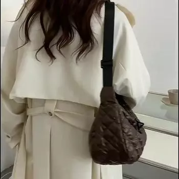 Зимняя космическая хлопковая сумка на плечо для женщин, сумка для пельменей в стиле ретро, роскошная женская сумка через плечо, сумка подмышки, сумка 24x8x19cm серебряный