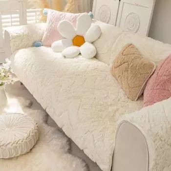 Зимняя кожаная диванная подушка, утолщенный плюшевый нескользящий чехол на четыре сезона, универсальная зимняя легкая роскошная и простая подушка 70*70