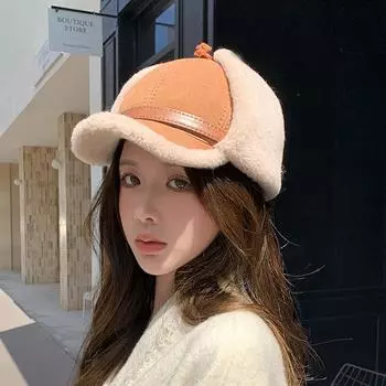 Зимняя кожаная шапка мужская меховая овечья шерсть теплая толстая ушанка бомбер мужская бейсболка русская шапка 57cm какао коричневый