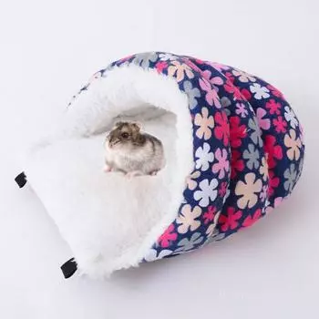 Зимняя кровать для маленьких животных, теплый домик, гамак, гнездо, аксессуары для хомяков, морских свинок, ежей, змей, пауков, ящериц M розовый