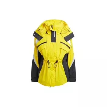 Зимняя куртка Adidas Stella McCartney с цветным блоком и принтом логотипа, женская куртка с капюшоном, желтая HT5135 XS