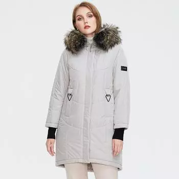 Зимняя куртка Астрид, женские парки, длинное стеганое пальто для женщин, большие размеры, теплый меховой капюшон L