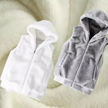 Зимняя куртка без рукавов из искусственного меха, женская фланелевая жилетка с капюшоном, повседневный плюшевый жилет, теплая верхняя одежда, пушистый флисовый жилет M чёрный