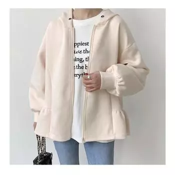 Зимняя куртка больших размеров для женщин, пальто, однотонное черное, повседневное, базовое, на молнии, свободное, из хлопка, плотное One Size бежевый