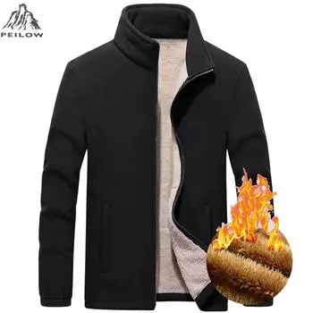 Мужская флисовая утепленная куртка с воротником стойкой, широкий размерный ряд 9XL красный