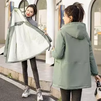 Зимняя куртка большого размера с хлопковой подкладкой, утолщенное флисовое пальто, женские парки, теплое пальто, зимняя одежда, ветровка, свободные куртки XXXXL белый