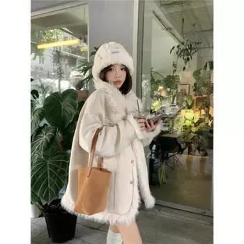 Зимняя куртка большого размера с пушистыми вставками и лацканами, женская, средней и длинной длины, свободная, теплая, симпатичная, модная L suggestion [100-120] ¶