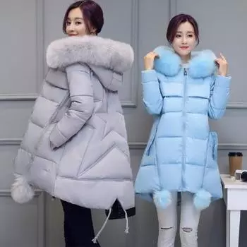 Зимняя куртка большого размера, женская парка с капюшоном, верхняя одежда, теплая пуховая куртка из хлопка, зимнее пальто больших размеров Parker XS серый