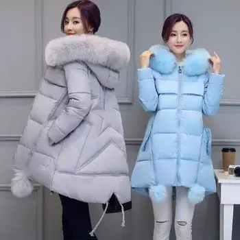 Зимняя куртка большого размера, женская парка с капюшоном, верхняя одежда, теплая пуховая куртка из хлопка, зимнее пальто больших размеров Parker 7XL чёрный