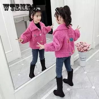 Зимняя куртка для девочек, детская одежда, детское теплое пальто, меховые флисовые куртки для девочек, рождественская одежда