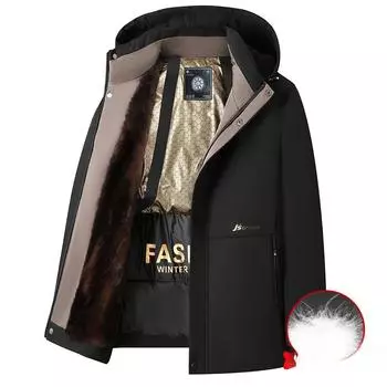 Зимняя куртка для людей среднего и пожилого возраста, новая, ветрозащитная, теплая, с флисом, из графена L