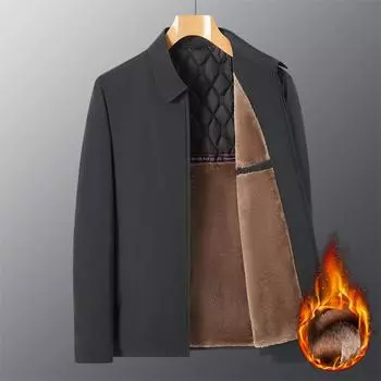 Зимняя куртка для мужчин среднего возраста, флисовая куртка для папы, зимняя верхняя часть L