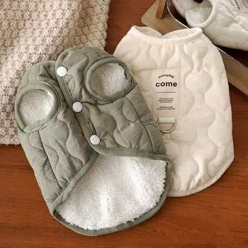 Зимняя куртка для собак, костюм для собак, жилет для чихуахуа, бишона, одежда для щенков, хлопковый кардиган, пальто для собак, флис, теплая одежда для кошек и собак S зелёный