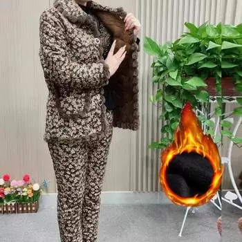 Зимняя куртка и брюки из бархата с толстой хлопковой подкладкой, пижамный костюм, женская теплая стеганая куртка, двухкомпонентная хлопковая подкладочная куртка 6XL красный