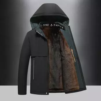 Зимняя куртка из норкового бархата от папы, защищающая от холода, утолщенная куртка для мужчин среднего и пожилого возраста M чёрный