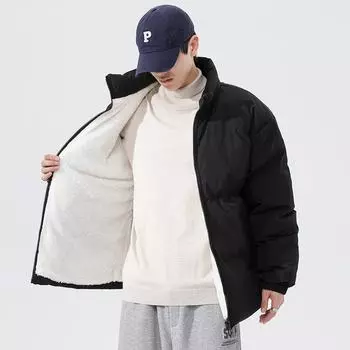 Зимняя куртка из овечьей шерсти Зимняя одежда Бархатная куртка с хлопковой подкладкой Одежда для пар Утолщенная одежда с хлопковой подкладкой L