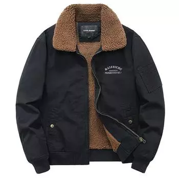 Зимняя куртка из стираного хлопка с флисом, мужская повседневная теплая куртка с воротником XXXXL