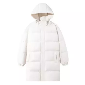 Зимняя куртка мужская длинная парка ветрозащитная теплая пуховая куртка с хлопковой подкладкой женская уличная водонепроницаемая парка с капюшоном S серый