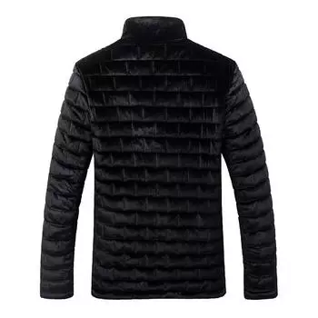 Зимняя куртка, мужская хлопковая стеганая куртка, куртка-пуховик, мужские осенние пальто, фланелевые стеганые куртки, верхняя одежда с воротником-стойкой S чёрный