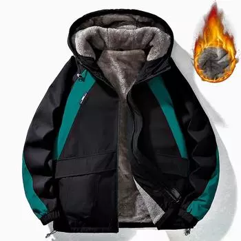 Зимняя куртка мужская, толстое теплое пальто, флисовое пальто, мужская модная повседневная верхняя одежда, ветрозащитные парки для мужчин XXXL