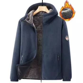 Зимняя куртка мужская верхняя одежда парки толстые бархатные ветровки пальто мужская корейская мода мягкий флис теплые куртки одежда 4XL чёрный